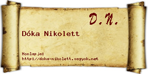 Dóka Nikolett névjegykártya